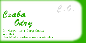 csaba odry business card